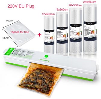 Keuken Voedsel Vacuumsealer Machine Verse Houden 4 Roll Vacuüm Verpakker Zakken Voor Voedsel Opslag 110V 220V Vacuüm sluitmachine 220V EU met Bags G