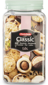 keuken voorraadpot - weckpot - mintgroen - 1.6 liter - kunststof