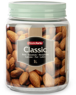 keuken voorraadpot - weckpot - mintgroen - 1 liter - kunststof