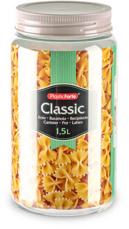 keuken voorraadpot - weckpot - taupe - 1.5 liter - kunststof