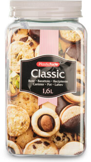 keuken voorraadpot - weckpot - taupe - 1.6 liter - kunststof