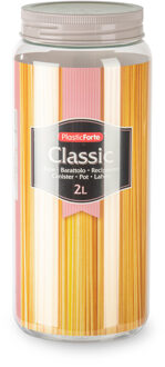 keuken voorraadpot - weckpot - taupe - 2 liter - kunststof