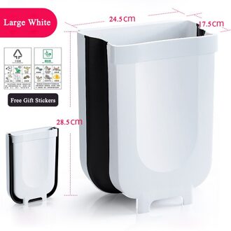 Keuken Vouwen Prullenbak Wandmontage Vuilnis Opbergkast Deur Afvalbak Dikker Vuilnis Vuilniszakken 1Pc groot wit