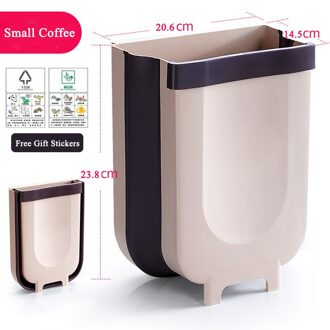 Keuken Vouwen Prullenbak Wandmontage Vuilnis Opbergkast Deur Afvalbak Dikker Vuilnis Vuilniszakken 1Pc klein koffie