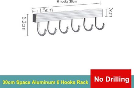 Keuken Wandplank Met Haak Kruidenrek Rail Bar Wall Mounted Opslag Hanger Keuken Organisator Plank Badkamer Accessoires 30cm