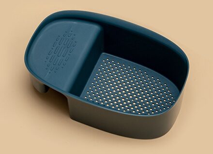 Keuken Zeef Drain Groente Fruit Zeef Mand Zuignap Spons Rack Opslag Tool Wastafel Plank Opbergrek Organizer marine blauw