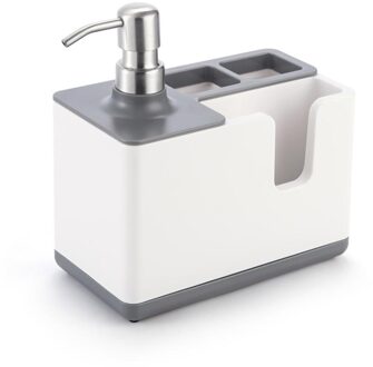 Keuken Zeepdispenser Met Opslag Plank Roestvrij Staal Hoofd Plastic Rek Voor Badkamer Multifunctionele Organizer Houder grijs dispenser