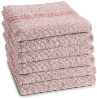 keukendoek Bakery - 50x55 cm - Pink - 6 stuks Roze