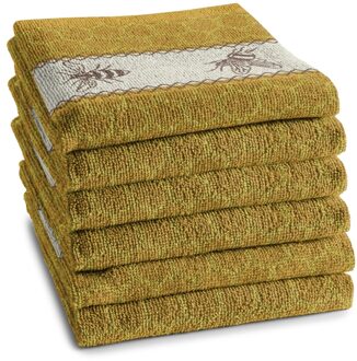 keukendoek Bees - 50x55cm - Geel - 6 stuks