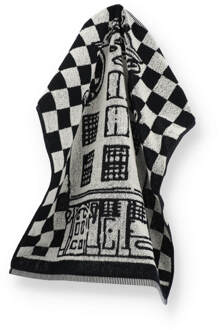 Keukendoek Canal Houses Zwart - 53x60 cm