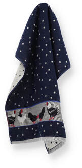 Keukendoek Chickens Donkerblauw - 53x60 cm