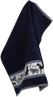 Keukendoek Dogs Donkerblauw - 53x60 cm