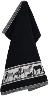 Keukendoek Horse Zwart - 53x60 cm