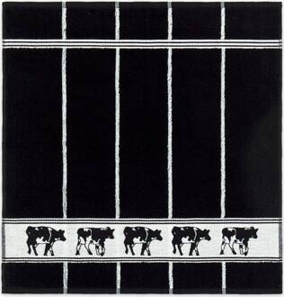 Keukendoek Zwart Bont 50x55cm - zwart - set van 6