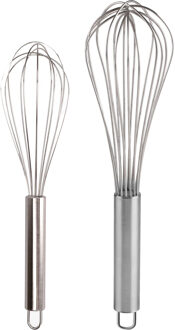 Keukengerei garde set 2-delig - RVS - 25 en 30 cm - klopper