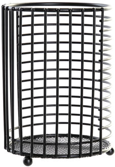 keukengerei houder - zwart - D12 x H16 cm - metaal - Keukenhulphouders