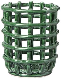 Keukengerei pot keramiek - groen - ø13.5x17 cm