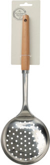 Keukengerei schuimspaan - RVS steel en houten handvat - 32 cm