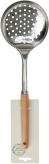 Keukengerei schuimspaan - RVS steel en houten handvat - 32 cm
