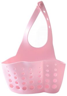 Keukengerei Sink Dubbele Afvoer Tas Opbergrek Spons Zwembad Opslag Opknoping Mand Afvoer Rack roze