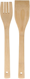Keukengerei spatels set - 30 cm - hout - 2-delig