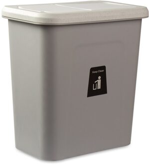 Keukenkast Deur Opknoping Afvalemmer Vuilnisbak Wandmontage Vouwen Vuilnisbak Auto Badkamer Wc Afval Opslag Bin Met deksel L j t-5 grijs 7L