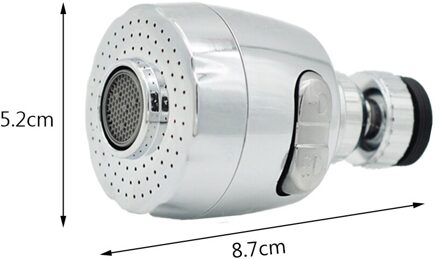 Keukenkraan Beluchter 360 ° Draaibare Gebogen Water Saving Tap Beluchter Diffuser Kraan Nozzle Filter Douchekop Tap Connector sliver