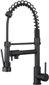 Keukenkraan Big Pro Met Uittrekbare Handdouche Zwart