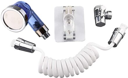 Keukenkraan Uitbreiding Extender 360 Draaibare Lange Slang Draagbare Pullable Schuimende Badkamer Douche Kraan Voorjaar Buis # Yg blauw