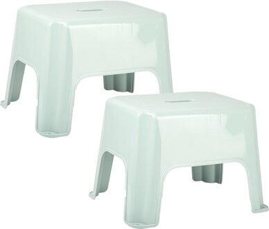Keukenkrukje/opstapje - 2x - Handy Step - mintgroen - kunststof - 40 x 30 x 28 cm