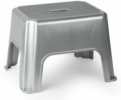 Keukenkrukje/opstapje - 40 x 30 x 28 cm - zilver - Keuken/badkamer verhoger