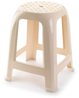 Keukenkrukje/opstapje - Handy Step - creme wit - kunststof - 37 x 37 x 46 cm