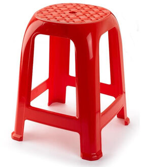 Keukenkrukje/opstapje - Handy Step - rood - kunststof - 37 x 37 x 46 cm