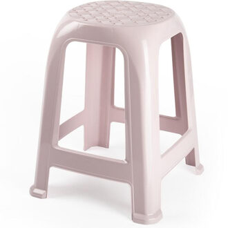 Keukenkrukje/opstapje - Handy Step - roze - kunststof - 37 x 37 x 46 cm
