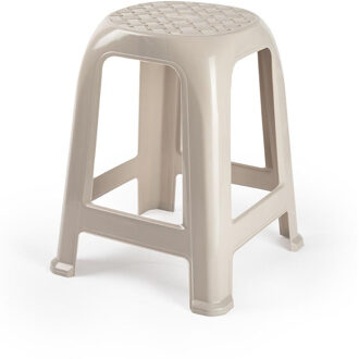 Keukenkrukje/opstapje - Handy Step - taupe - kunststof - 37 x 37 x 46 cm