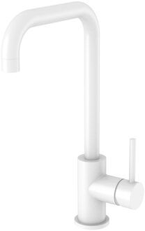 Keukenmengkraan Best Design White Uitloop Gebogen 31.7 cm 1-hendel Mat Wit