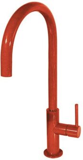 Keukenmengkraan Tres Study Exclusive 1-Hendel Uitloop Gebogen 26 cm Rond Rood