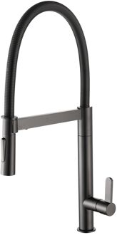Keukenmengkraan Volturno Met Uittrekbare Handdouche Zwart