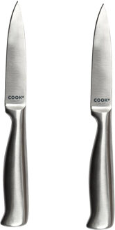 Keukenmes - 2x - inox - RVS - 10 cm - koksmes / keukenmes / schilmes