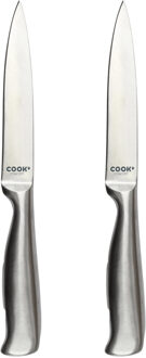 Keukenmes - 2x - inox - RVS - 12 cm - koksmes / keukenmes / schilmes