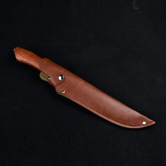 Keukenmessen Handgemaakte Forged High Carbon Rvs Langdurige Scherpte 8 Inch Mes Prachtige Verschijning mes en leer