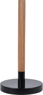 Keukenrol/keukenpapierhouder zwart bamboe 31 cm - Keukenrolhouders