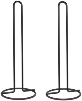 Keukenrolhouder - 2x - mat zwart - 32 cm - houder voor keukenpapier