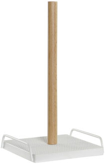 Keukenrolhouder - wit - 16 x 30 cm - Keukenpapier - keukenrol houders - van hout