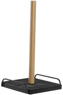 Keukenrolhouder - zwart - 16 x 30 cm - Keukenpapier - keukenrol houders - van hout