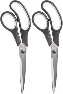 Keukenschaar - 2x - 24 cm - zwart/grijs - hobby scharen