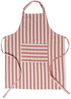 Keukenschort gestreept - oranje/wit - 65x85 cm