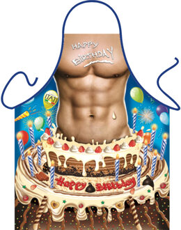 Keukenschort Happy Birthday Man - Feestschorten Multikleur