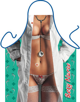 Keukenschort Sexy zuster/verpleegster - fun cadaeau met foto print - Dames - Moederdag Multi