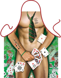 Keukenschort Strip Poker Man - Feestschorten Multikleur